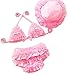 Bywen Girls Swimwear Bikini with Hat Set of 3