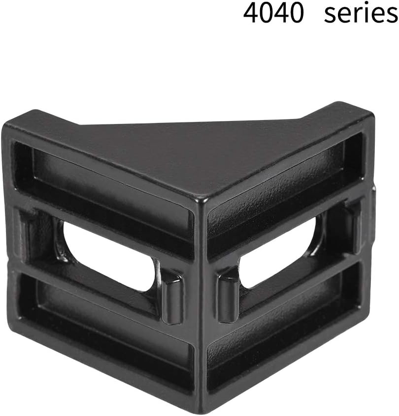 sourcing map Inside Corner Bracket Gusset, 40mm x 40mm for 4040 Series Aluminum Extrusion Profile, 10 Pcs (Black) - Image 4