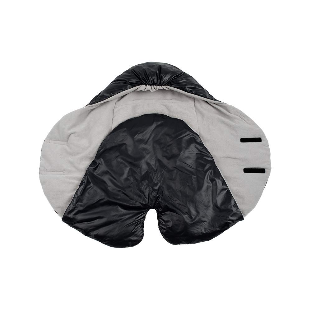 7AM Baby Car Seat Blanket - Multifunctional Car Seat Cover for Toddlers, Winter Stroller & Swaddle Blanket, Micro-Fleece & Plush Lined Warm Carseat Cover | (Black Quilted, Small 0-6M)