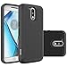 Moto G4 Case, Moto G4 Plus Case - OEAGO [Shockproof] [Impact Protection] Hybrid Dual Layer Defender Protective Case Cover for Motorola Moto G4 / G4 Plus (Moto G Plus, 4th Gen) - Black