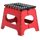 Home-it Super quality Folding Step Stool great for kids and adults 9 Inches. Red, holds up to 300 LBS ()