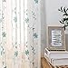 Blue Sheer Curtains 84 Inches Long, Floral Embroidered Rod Pocket Sheer Drapes for Living Room, Bedroom, 2 Panels, 52