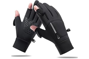 ACTION PULSE Touchscreen Outdoor Gloves, Black, Thermal Anti-Slip with Zipper Pocket, Breathable for Cycling, Running, Hiking