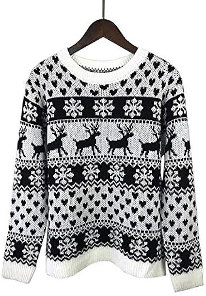 Novelty Damen Weihnachtspullover Rentier und Schneeflocke ...