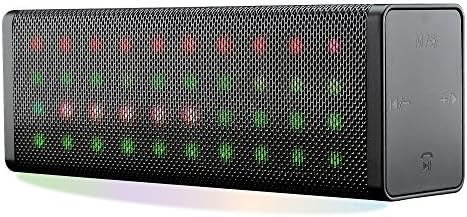 Avido ZEDA Portable Full LED Light Show Wireless Bluetooth Speaker- HD Sound, Built-in Speakerphone, FM Radio, Aux Connection, USB Mode, TF Card Mode, Voice Prompts, and Rechargeable Battery