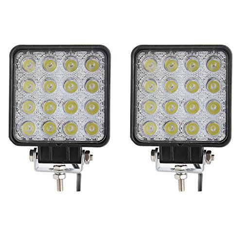 Northpole Light 2x 48W Square Flood LED Light Bar LED Off Road Work Lights Driving Fog Lights IP67 Waterproof for Off-road, Truck, Jeep, Car, ATV, SUV, Boat