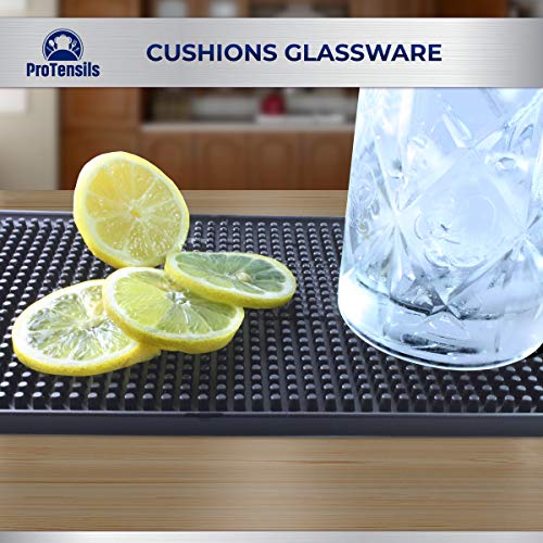 ProTensils Bar Mat 12" x 6", Black Bar Mats, Bar Service Spill Mats