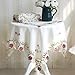 Damask Rose red Little Plum Embroidered Beige Tablecloth Square 32 inch Approx