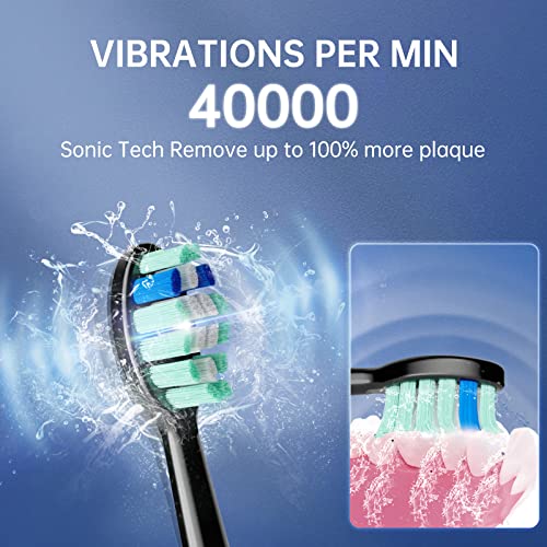 Proalpha Electric Toothbrush for Adults, Sonic Toothbrushes Set with 6 Brush Heads and a Travel