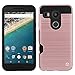 Nexus 5X Case, MP-MALL [Shock Absorbent] [Card Slot] Armor Hybrid Defender Shockproof Rugged Protective Cover Case for LG Google Nexus 5X (Rose Gold)