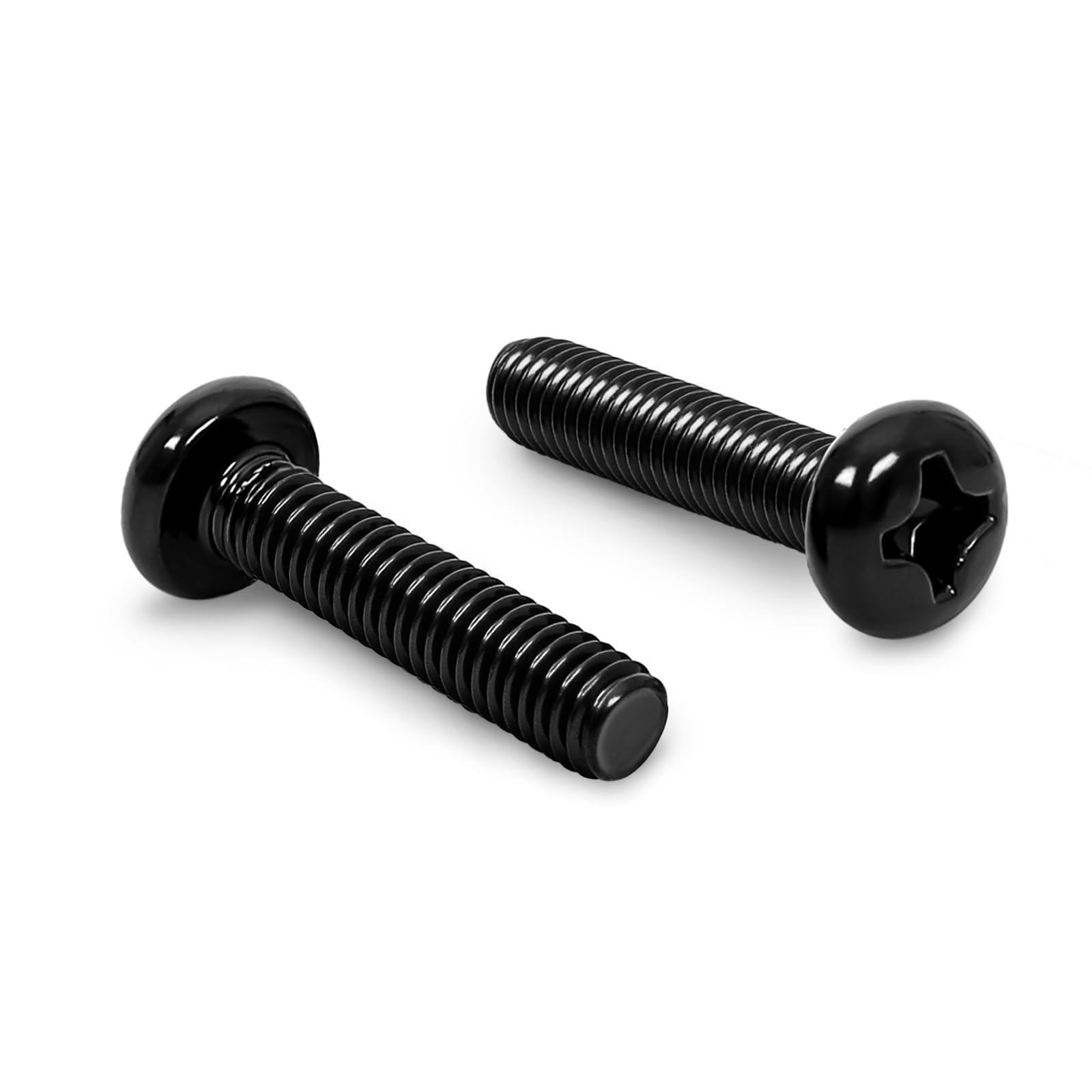 Photo 1 of #8-32 x 1 Pan Head Machine Screws, Stainless Steel 18-8, Black Finish, Full Thread, 50 PCS
