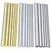 Sutemribor Diameter 2-8mm Brass Round Rods Bar + Stainless Steel Round Rods Bar + Aluminum Round Rods Bar 2-8mm for DIY Craft, 21PCS primary