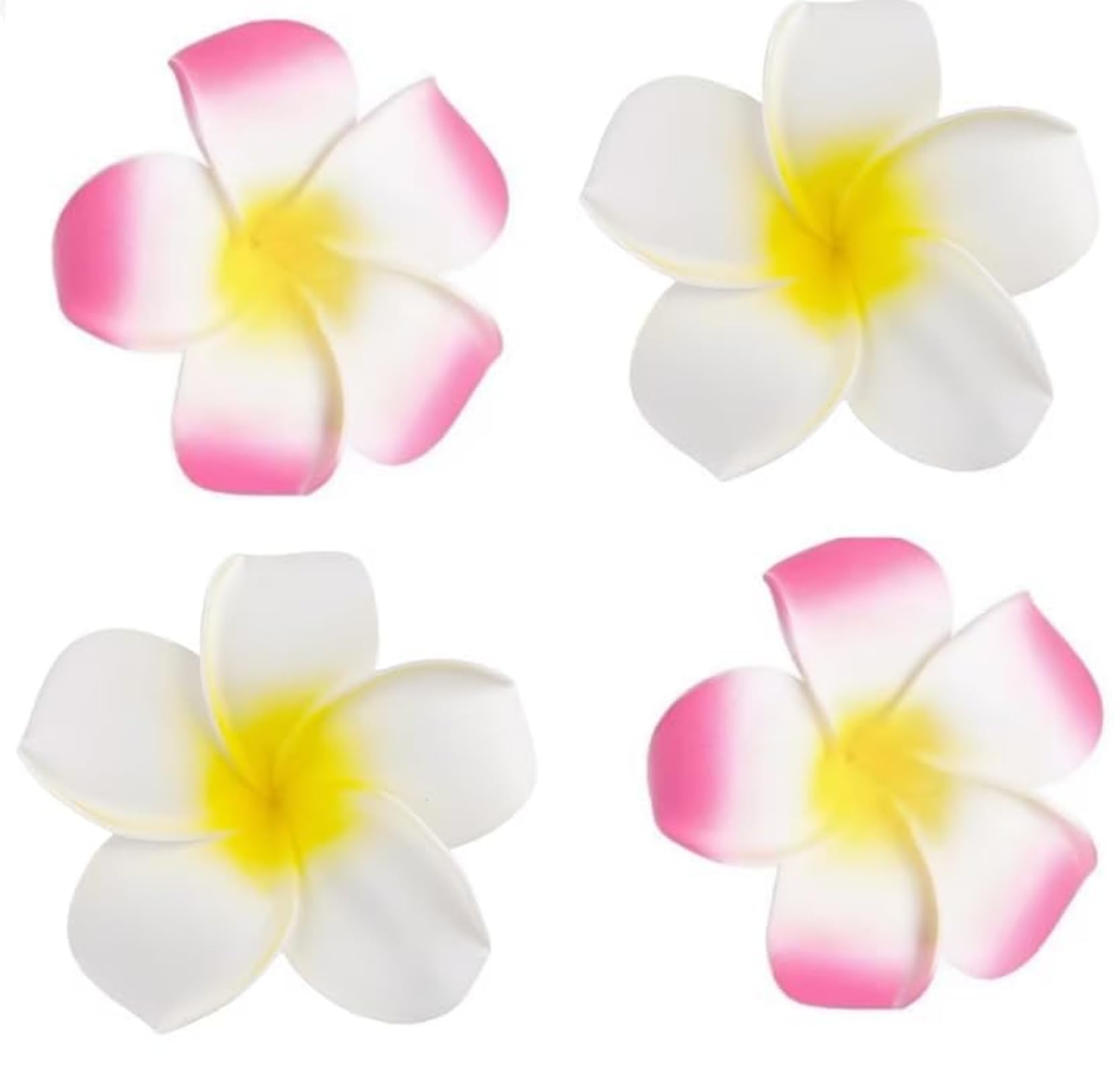 4 Pieces Hawaiian Frangipani Plumeria Foam Head Flower Party Beach Hair Clips and Hair Clips Hawaiian Flower Hair Clips and Clips 7cm