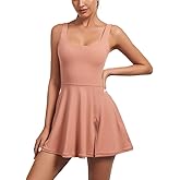 Womens Tennis Dress Built in Shorts & Bra Athletic Golf Active Workout Dress with Pockets