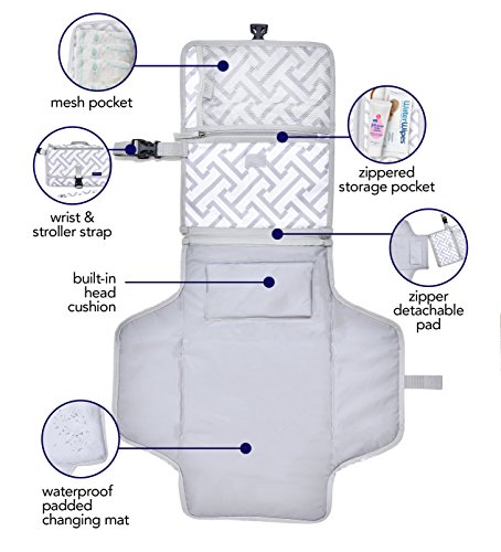 image for Li'l Darlings Portable Baby Diaper Changing Pad – Compact Clutch and
