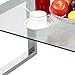 Topeakmart Modern Design Cocktail Coffee Table Tempered Glass Top with Chrome Finish Legs Living Room Furniture