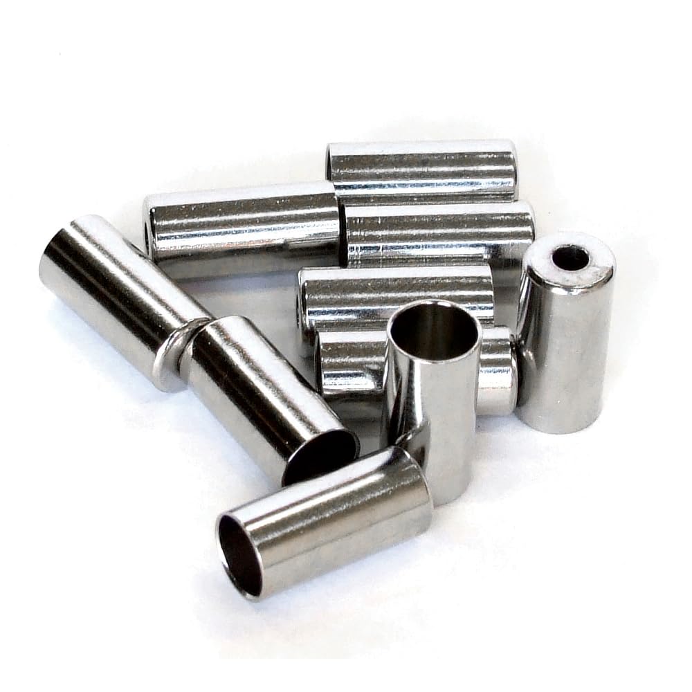 Clarks Cycle Systems Chrome Steel Gear Cable Outer Ferrules, Silver, Pack of 100