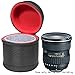 WGear Semi-Hard Lense Case for DSLR Camera Lens (Canon, Nikon, Sony, Pentax, Olympus, Panasonic,etc), Medium Size with Carabiner, Lens Cleaning Wipe (Black Medium)