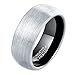 Heraculs 8mm Tungsten Carbide Ring for Man Women Domed Brushed Matte Finish Wedding Band Ring Black Size 7-14