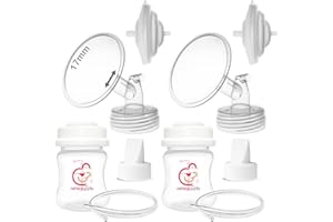 Nenesupply Pump Parts Compatible with Spectra S2 S1 9 Plus Breast Pump to Replace Spectra Pump Parts S2 Accessories Flange 17mm Duckbill Valve Tubing Bottles Backflow Protector