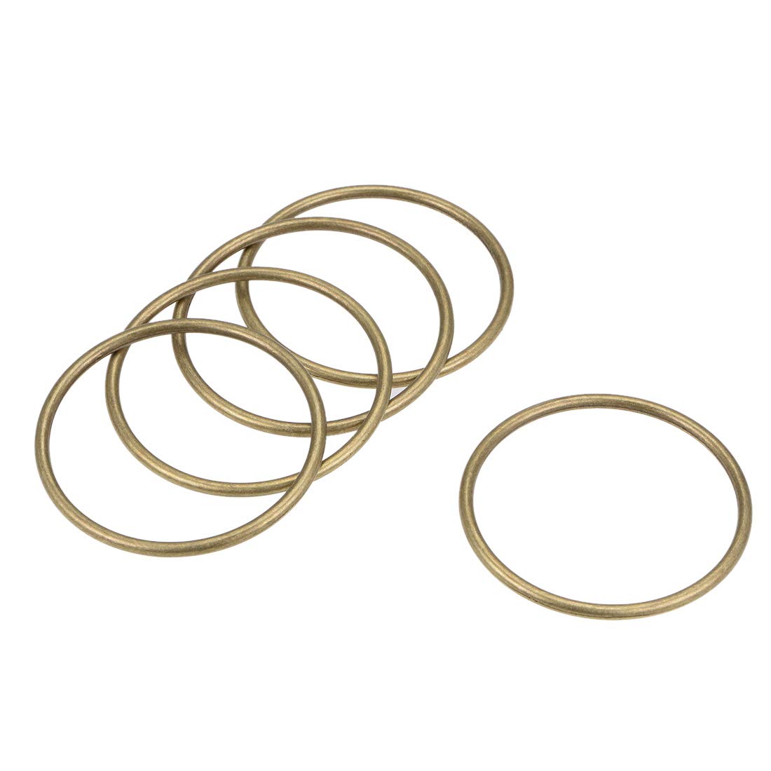 sourcing map O Ring Buckle 40mm(1.6") ID 3mm Thickness Zinc Alloy O-Rings for Hardware Bags Belts Craft DIY Accessories, Bronze Tone 5pcs