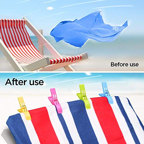 Spurtar 8pc Towel Clips For Beach Chairs, Cruise Sun Loungers Chair, Pool Clothes Quilt Blanket