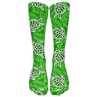 SDEYR79 Sea Turtle Hawaiian Youth Soccer Socks Teens Knee High Football Socks Long Striped Rugby Tube Socks.