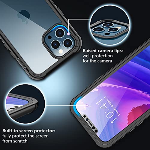 SPIDERCASE Compatible with iPhone 12 Pro Max Case, Not Waterproof with Built-in Screen Protector Full Heavy Duty Protection Shockproof Anti-Scratched Rugged Case for iPhone 12 Pro Max