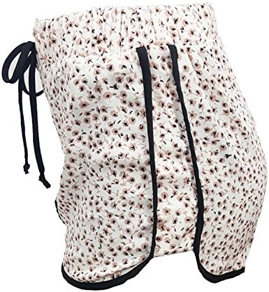 MADRACK213 Women's Floral print Elastic Waistband Mini Summer Short Pants Shorts, Made in USA (Medium, Lt Pink)