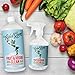 Rebel Green Fruit and Veggie Cleaner, Natural Fruit & Vegetable Produce Wash - 34 Ounce Refill, Pack of 6