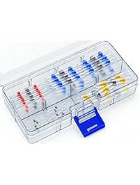 MONOLIT 50pcs Solder Seal Electrical Connectors, Waterproof Marine Automotive Wire Connector Kit, Heat Shrink Butt Connectors, 10 - 26 awg.