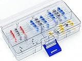 50pcs Solder Seal Heat Shrink Butt Connectors Electrical Marine Automotive Waterproof Wire Splice Insulated Connector Kit 26 24 22 20 18 16 14 12 10 Gauge AWG