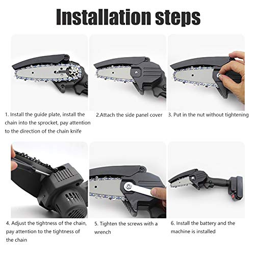 Akku Kettensäge 4 Zoll Mini Elektrische Kettensäge Tragbar Mini-Elektro-Säge Akku-Elektrokettensäge 24V 550W Elektrische… – Bild 3