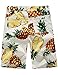 SSLR Men's Pineapples Mid Rise Hawaiian Aloha Flat Front Casual Shorts (32, White)