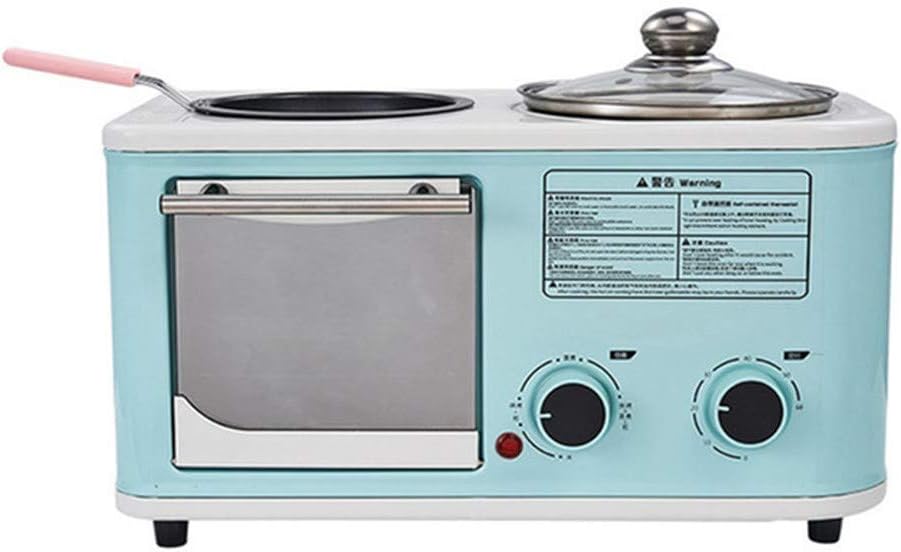 YANG Bread Maker, Electric 3 in 1 Household Breakfast Machine Mini Bread Toaster Baking Oven Omelette Fry Pan Hot Pot Boiler Food Steamer 5L