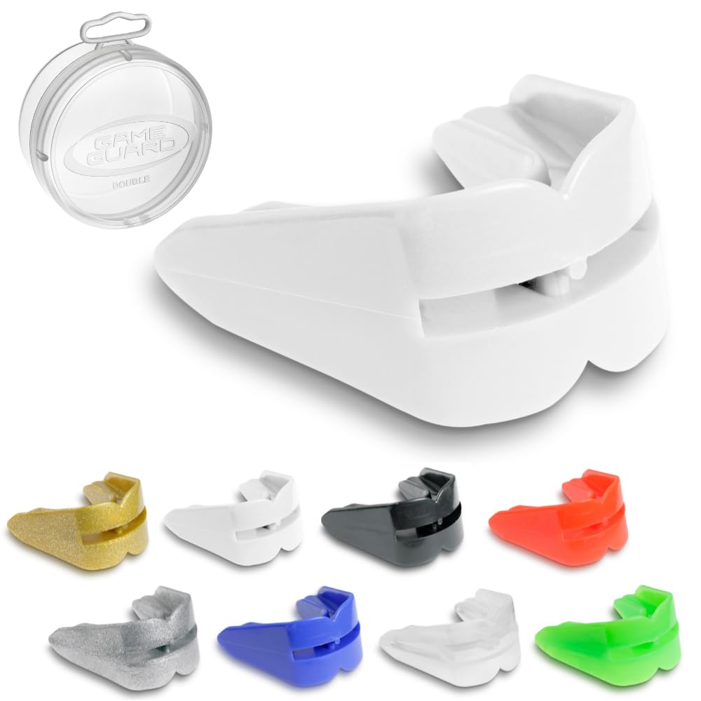 GAME GUARD Double Mouth Guard – for Top and Bottom Teeth & Gums UKCA Approved, Perfect for Boxing, Sparring, MMA, and High-Impact Sports, [ Age 13+ | White ]