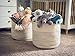 Cotton Rope Basket (Natural) - Blanket Basket, Storage for Baby Toys, Pillows, Towels, Laundry, Nursery Hamper/Organizer - Large 17 inch x 15 inch Round Woven Baskets with Handles, Living Room Decor
