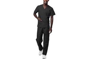 Sivvan Unisex Scrubs - Classic V-Neck Top & Drawstring Pants Scrub Set