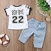 Emmababy Kids Baby Girls T-shirt Tops Summer Autumn Mesh Hole Denim Pants Jeans Harem Leggings Outfits Clothes (White, 6-12M)