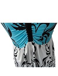 TINYHI Top de mujer Bonito pañuelo Halter Beach Dress Summer Impreso Summer