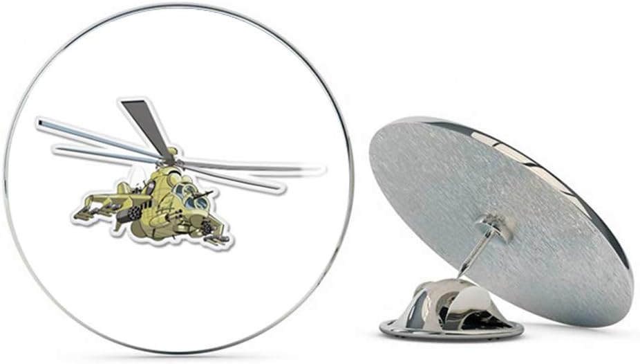 BRK Studio Military Helicopter Chopper Round Metal 0.75" Lapel Pin Hat Shirt Pin Tie Tack Pinback