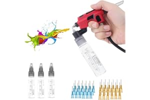 Pasuihcay No-Clean Airbrush Kit with Disposable Nozzle (50pcs X 0.3mm & 50pcs X 0.5mm) with Marker Rack for Modeler Hobby DIY