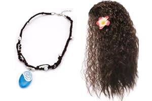 Yosbabe Gilrs Wig and Necklace Dress up Set Halloween Costume Accessories Party Favors Christmas Gift for Girls