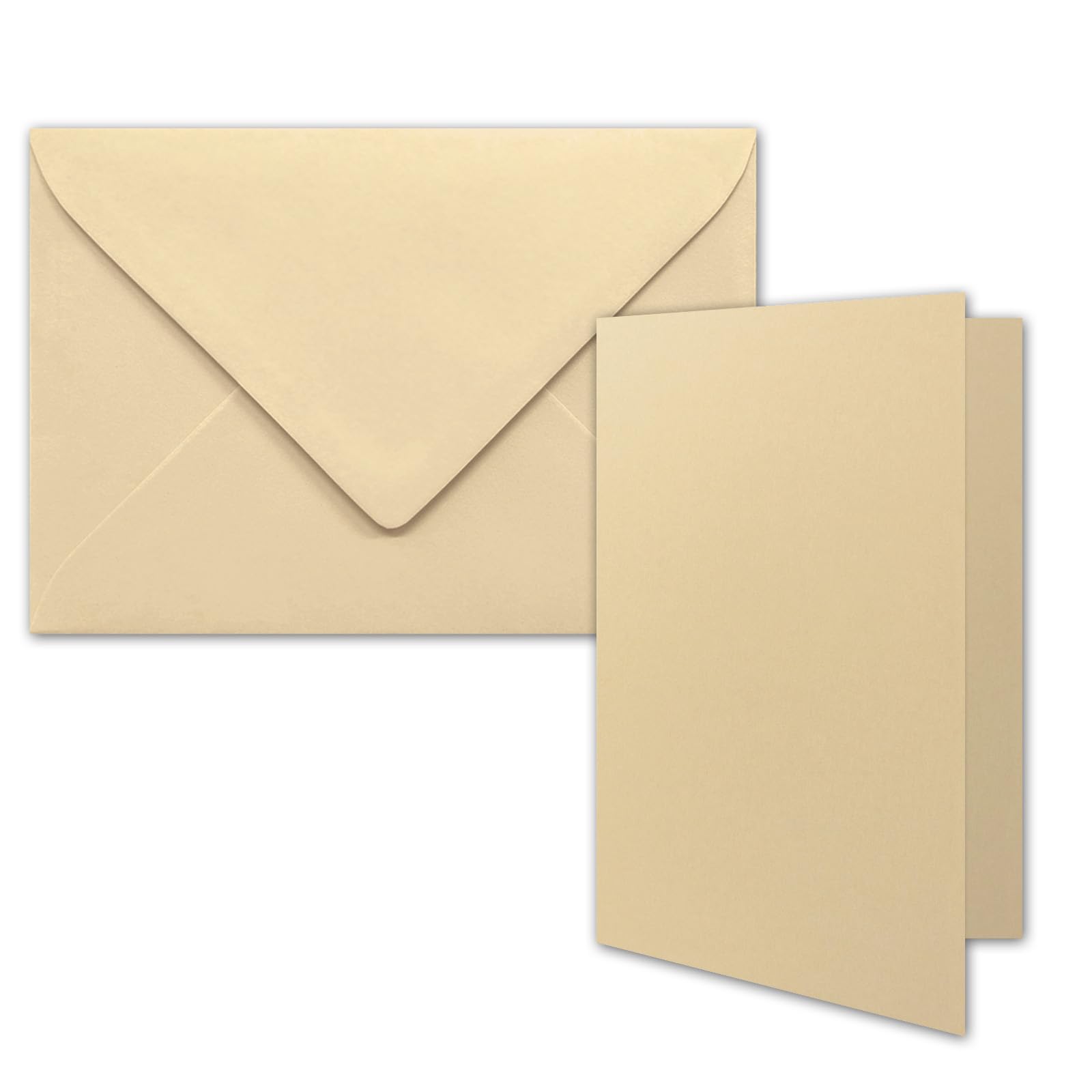 25x DIN B6 folding card set with envelopes in caramel - 120 x 170 mm - ideal for invitation cards, wedding, baptism, communion, confirmation - Brand: FarbenFroh