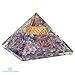Healing Chakra Pyramid for Positive Energy & stress relief | Amethyst ORGONE Energy Generator device with FLOWER OF LIFE for Prosperity, abundance- Tesla Copper Coil and Quartz Point for meditation.