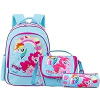 SEDEX School Backpacks for Girls Kids Toddler Unicorn School Bags Travel Waterproof Backpack with Lunch Bag Snack Bag Pencil Case Bookbags Set Canvas Bag for Preschool Kids Boys