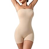 USEASY Shapewear Bodysuit Tummy Control Strapless Bra Shapewear for Women Strapless Faja Body Shaper Thong Light Shapewear
