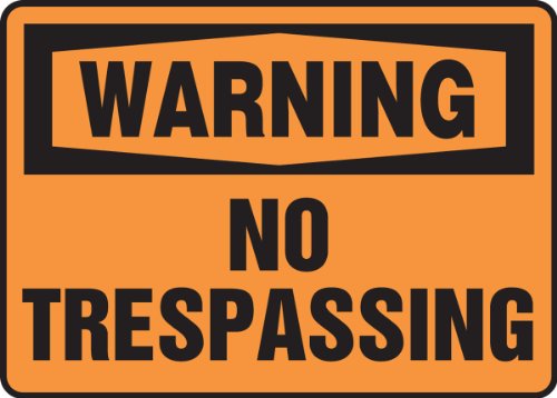 Accuform "Warning No Trespassing" Safety Sign, Plastic, 10 x 14 Inches (MADM304VP)