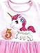 PrinceSasa Elegant Girls Clothes Unicorn Rainbow Party White Cupcake Short Sleeve Fall Dress for Princess Toddler Birthday Outfits Dresses,Birthday5,4-5 Years(Size 120)