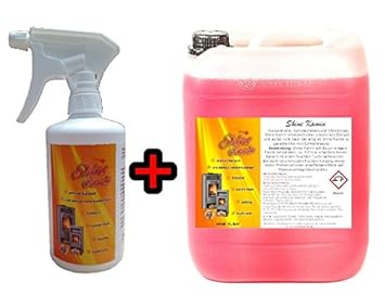 5 Liter + 500 ml Gratis Kaminreiniger GEL Rußentferner Kaminscheibe Kamin Ofen Scheibe Reiniger Glas Hochkonzentriert